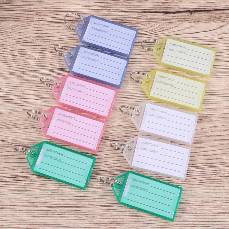 GALPADA 60pcs Key Identification Tags with Flap Cover Multi Color for Luggage Office Travel Organization - Image 4